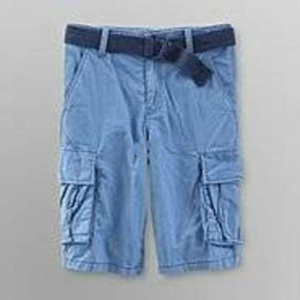 Route 66 Cargo Shorts 10 Boys Adjustable Waist Blue Belted Summer